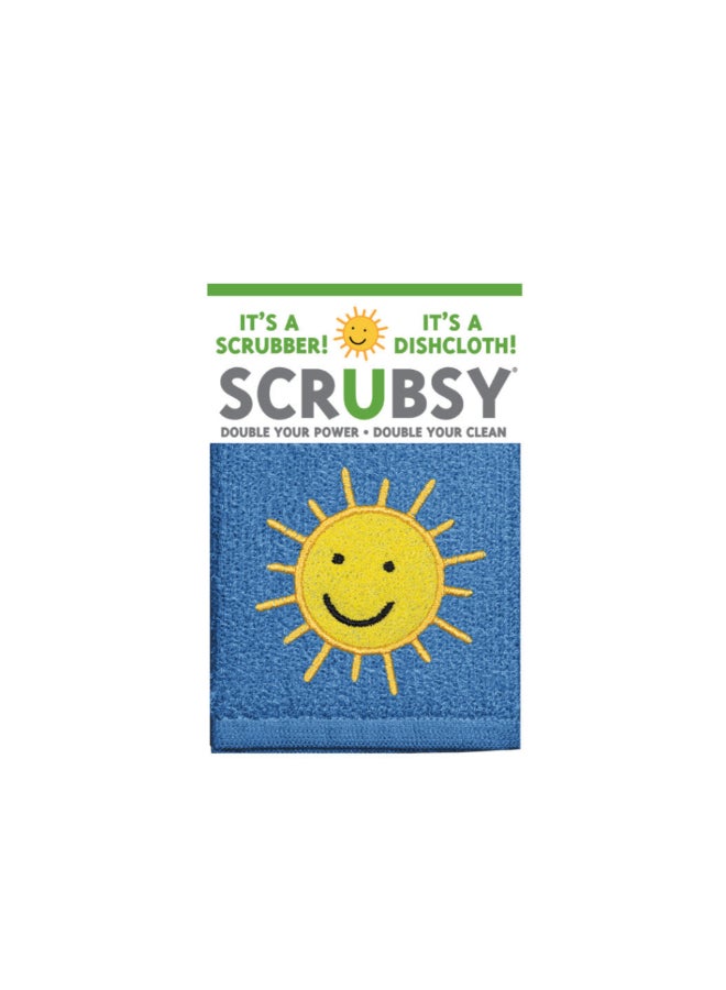 Sunshine Scrubsy Scrubber Dish Cloth Blue and Yellow 12 x 12 Inch 5010-2361